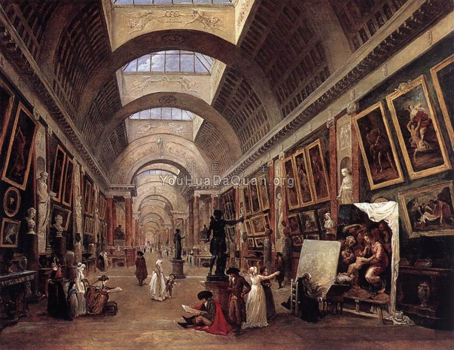 Design for the Grande Galerie in the Louvre - 休伯特·罗伯特